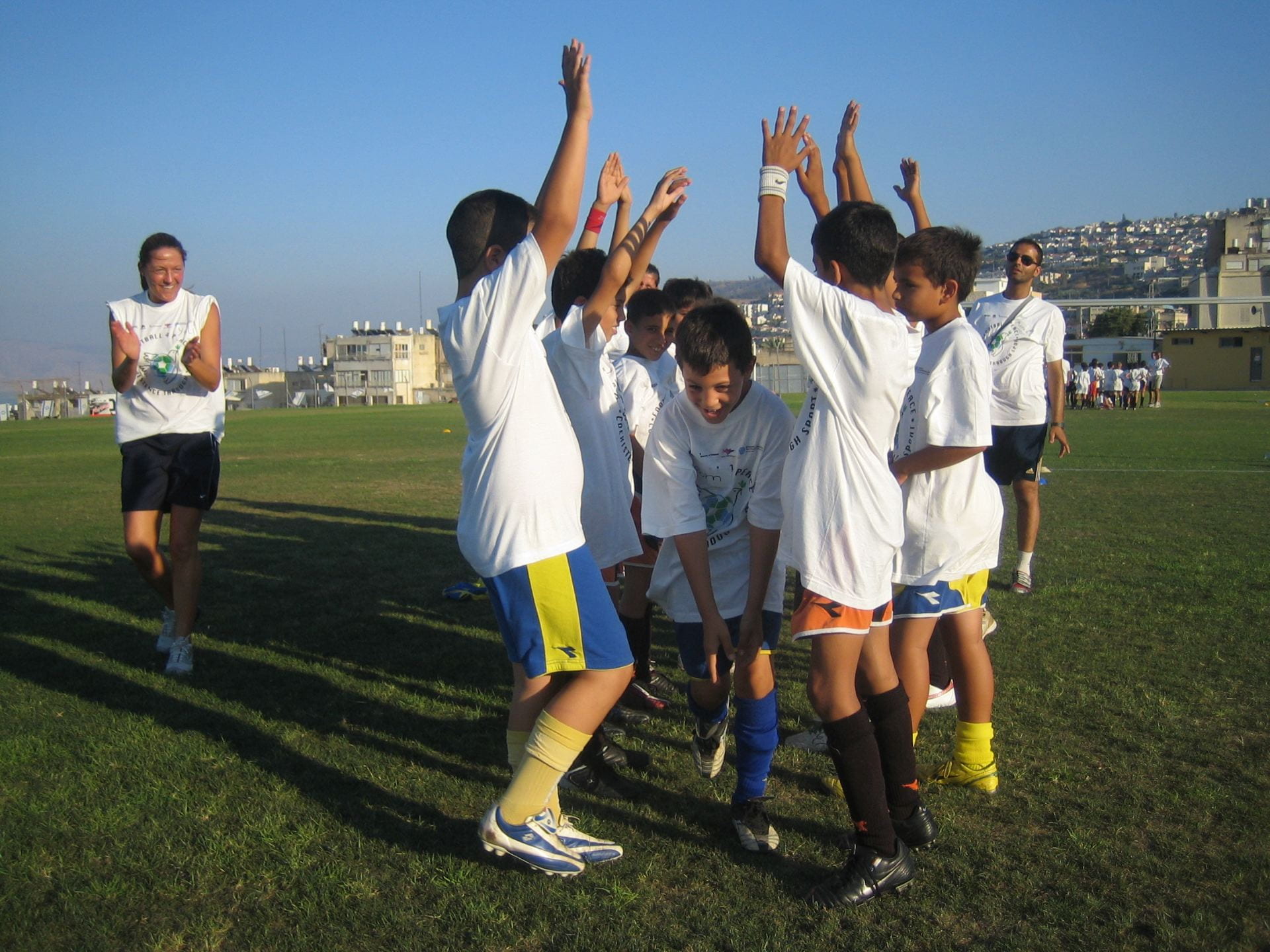 Playing football in Israel